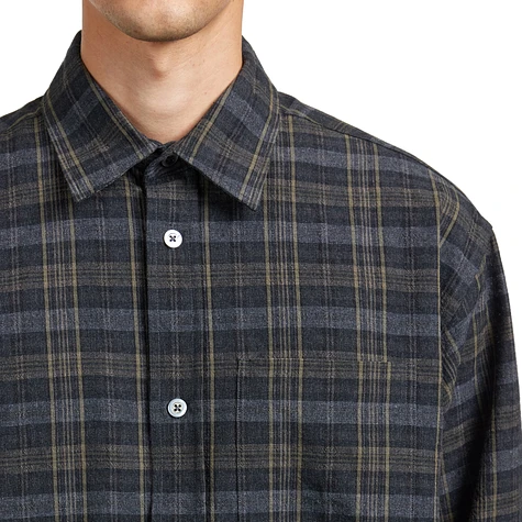 Norse Projects - Ole Oversized Wool Check Shirt (Charcoal Grey) | HHV