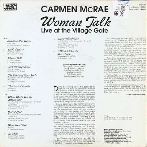 Carmen McRae - Woman Talk (Live At The Village Gate)