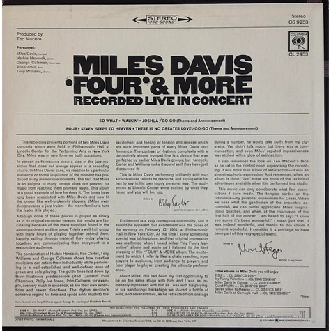 Miles Davis - 'Four' & More - Recorded Live In Concert