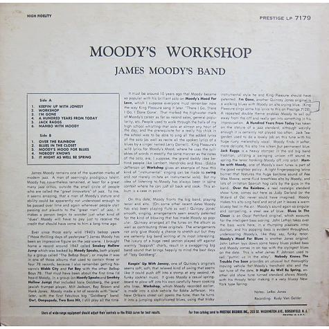 James Moody And His Band - Moody's Workshop