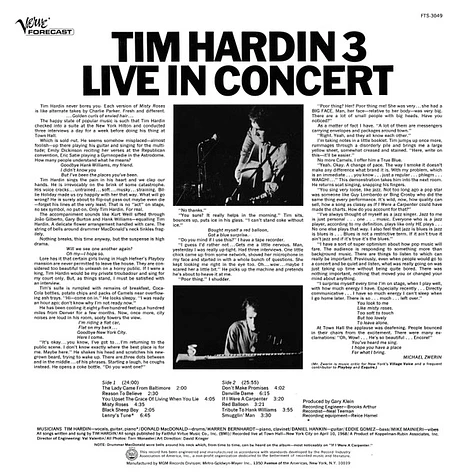 Tim Hardin - Tim Hardin 3 Live In Concert