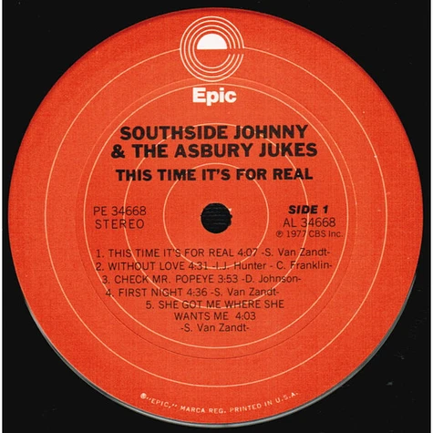 Southside Johnny & The Asbury Jukes - This Time It's For Real