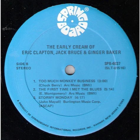 Eric Clapton / Jack Bruce / Ginger Baker - The Early Cream Of Eric Clapton, Jack Bruce & Ginger Baker