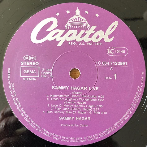 Sammy Hagar - Sammy Hagar Live