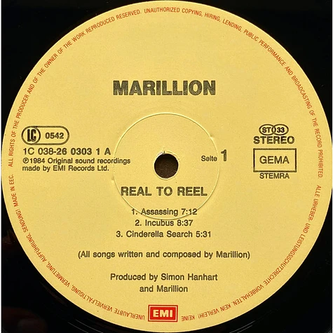 Marillion - Real To Reel