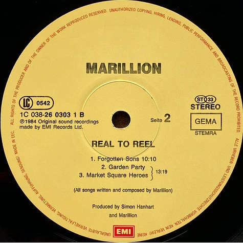 Marillion - Real To Reel