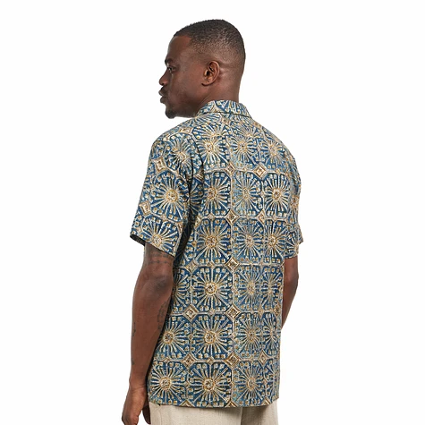 Beams Plus - Open Collar Block Print Flower