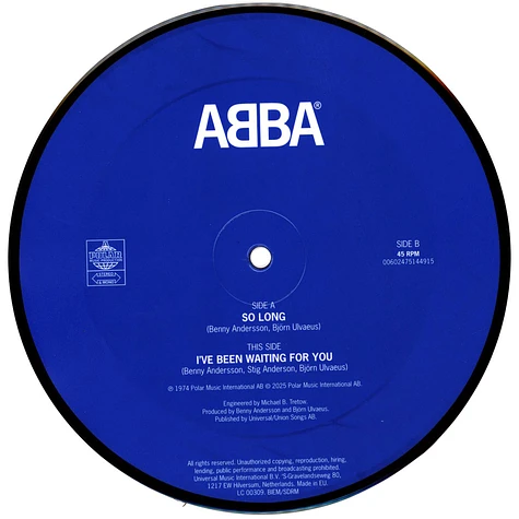 ABBA - So Long I've Been Waiting For You Limited Picture Disc Vinyl Edition
