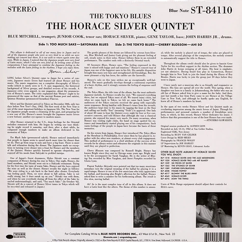 Horace Silver - Tokyo Blues Blue Note Tone Poet Edition