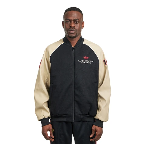 adidas - SST Jacket Varsity (Black / Stone Khaki) | HHV