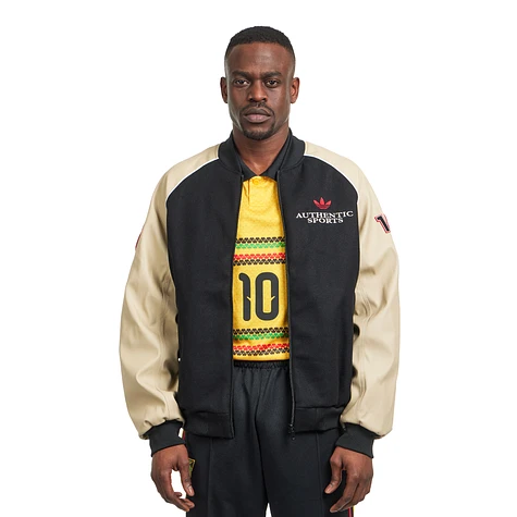 adidas - SST Jacket Varsity (Black / Stone Khaki) | HHV