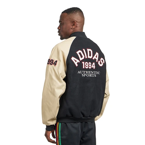 adidas - SST Jacket Varsity (Black / Stone Khaki) | HHV