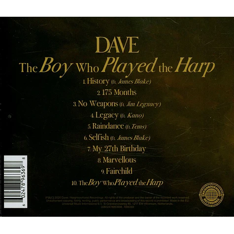 Dave - The Boy Who Played The Harp - CD - 2025 - WW - Original | HHV