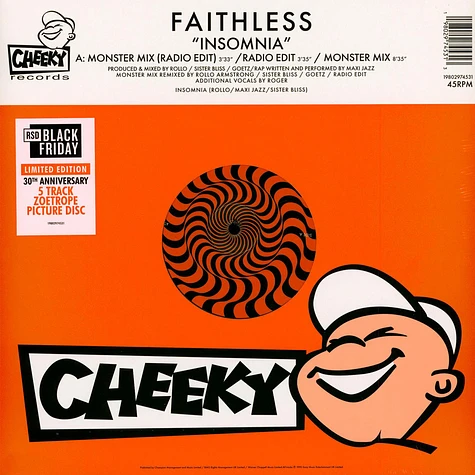 Faithless - Insomnia Black Friday Record Store Day 2025 Zoetrope
