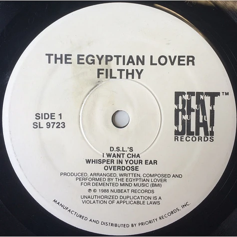 洋楽 EGYPTIAN LOVER/FILTHY (US LP) Egyptian Lover - Filthy - Vinyl LP - 1988 - US - Original | HHV