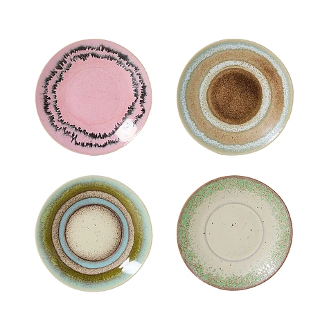 HKLIVING - 70s Ceramics: Saucers (Set of 4)