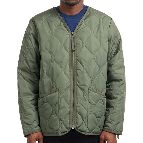 TAION - Military Zip V Neck Down Jacket (Olive) | HHV
