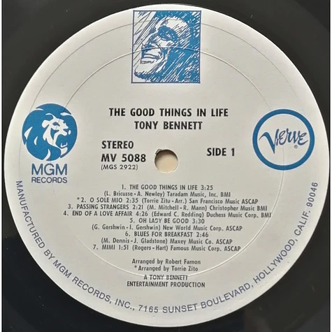 Tony Bennett - The Good Things In Life