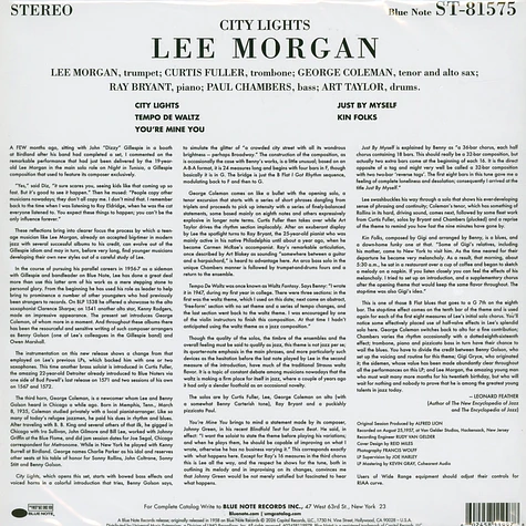 Lee Morgan - City Lights Tone Poet Vinyl Edition