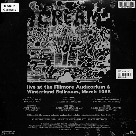 Cream - Wheels Of Fire: Live At The Fillmore & Winterland Record