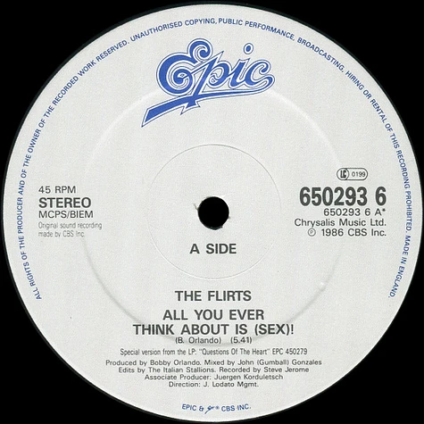 The Flirts – Questions Heart Of - Vinyl | UK eBay LP FLIRTS THE CD