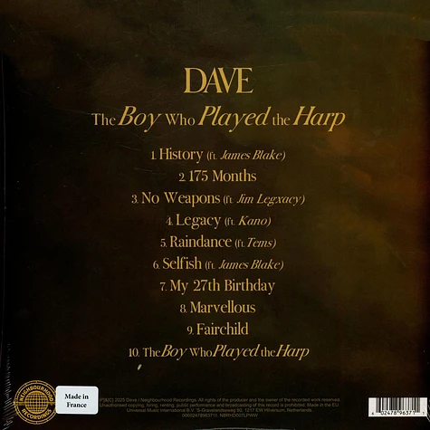 Dave - The Boy Who Played The Harp Limited Edition - Vinyl 2LP