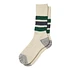 Coarse Ribbed Oldschool Crew Socks (Green / Charcoal)