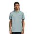 Twin Tipped Fred Perry Polo Shirt (Made in England) (Silver Blue / Deep Mint / Carbon Blue)