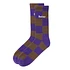 Checkered Socks (Brown Indigo)