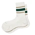 Washi Cushion Stripe Crew Socks (Beige / Green)