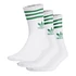3 Stripes Crew Sock (Pack of 3) (White / Preloved Green / Mgh Solid Grey)