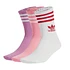 3 Stripes Crew Sock (Pack of 3) (Preloved Purple / Bliss Pink / White)