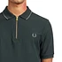 Fred Perry - Crepe Pique Zip Neck Polo Shrt