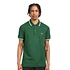 Stripe Collar Piqué Polo (Green)