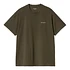 S/S Script Embroidery T-Shirt (Turtle / Air Pink)