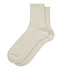 Linen Cotton Ribbed Ankle Socks (Ecru)