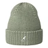 Merino Wool Rib Beanie (Sage Green)