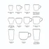 HKLIVING - 70s Ceramics: Café Cups (Set of 4)