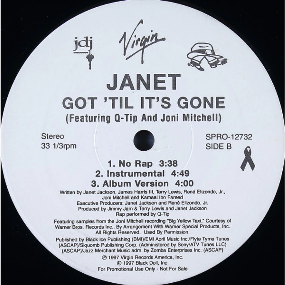 Janet Jackson Featuring Q-Tip And Joni Mitchell - Got 'Til It's Gone
