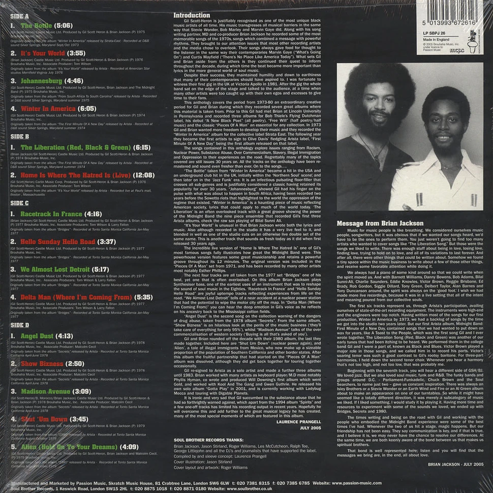 Gil Scott-Heron & Brian Jackson - Anthology Black Vinyl Edition