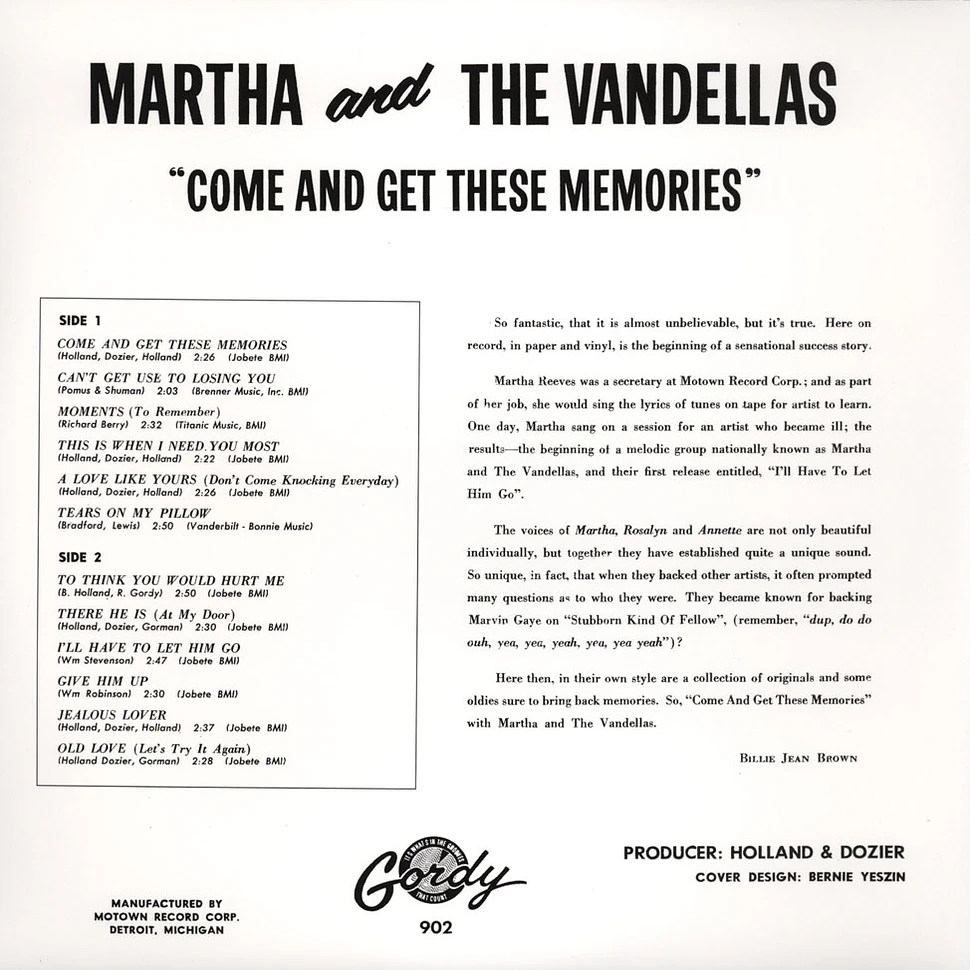 Martha Reeves & The Vandellas - Come and get these memories
