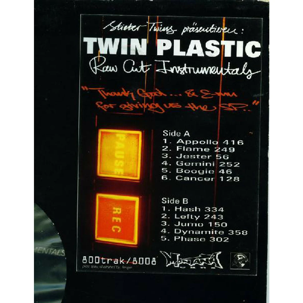 Stieber Twins - Twin Plastic (Raw Cut Instrumentals)
