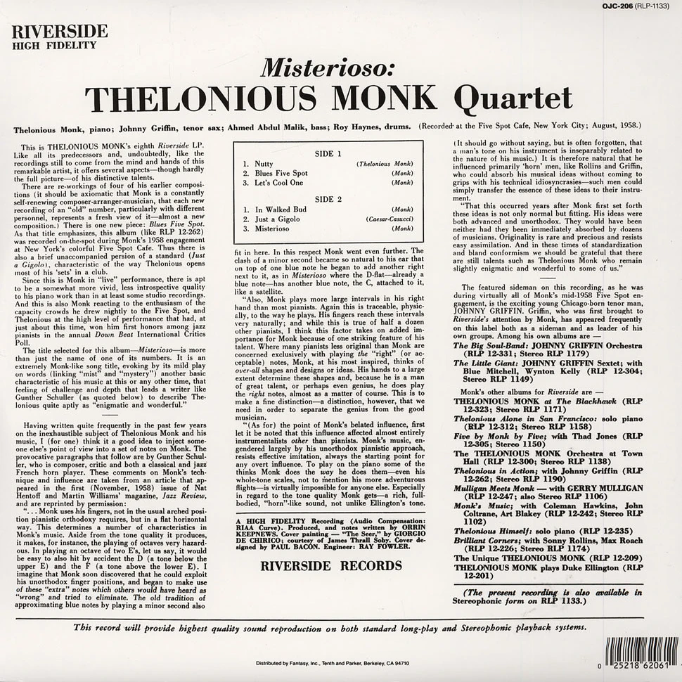 Thelonious Monk Quartet - Misterioso