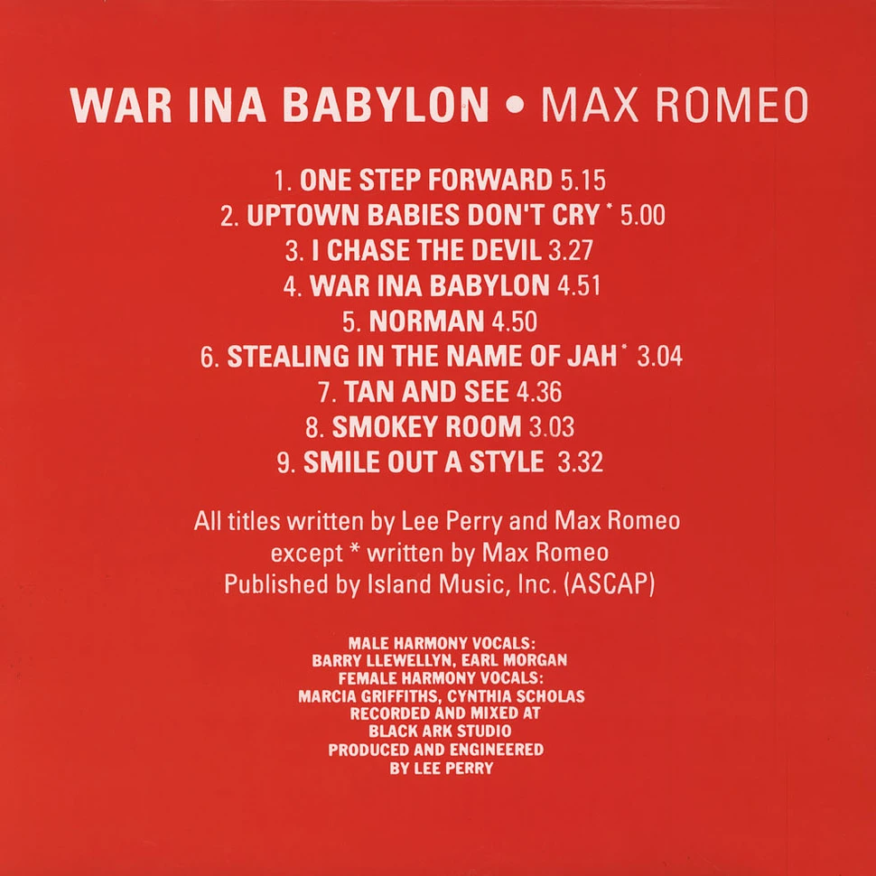 Max Romeo & The Upsetters - War ina Babylon