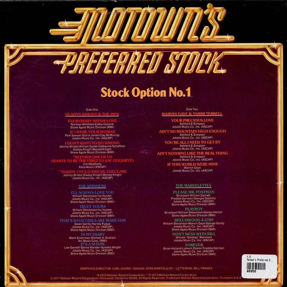 V.A, - Motown's Preferred Stock - Stock Option No. 1