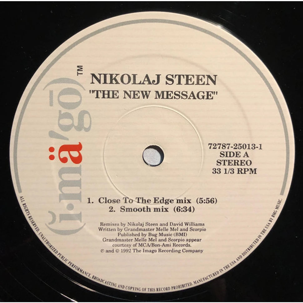 Nikolaj Steen Featuring Melle Mel And Scorpio - The New Message