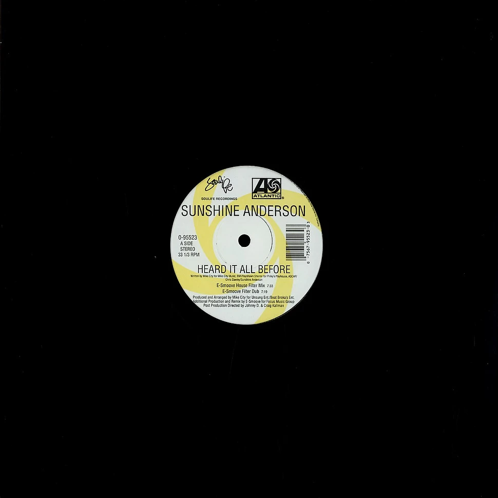 Sunshine Anderson - Heard it all before house remixes