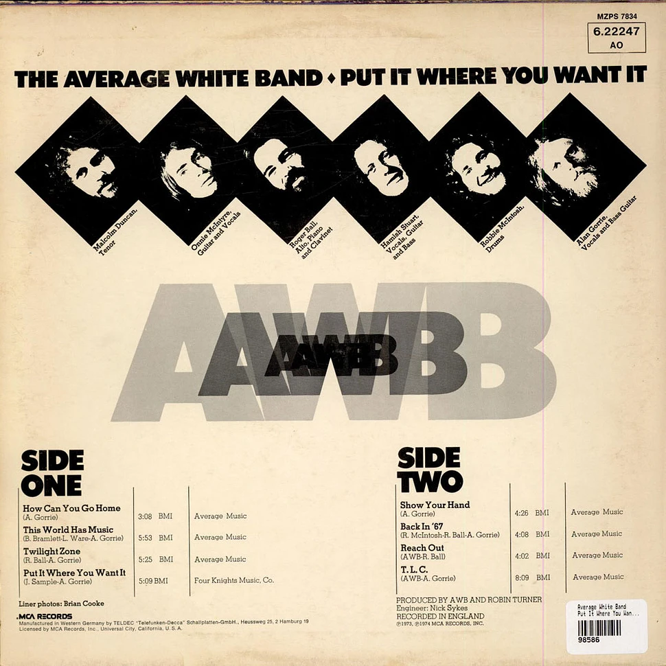 Average White Band - Put It Where You Want It