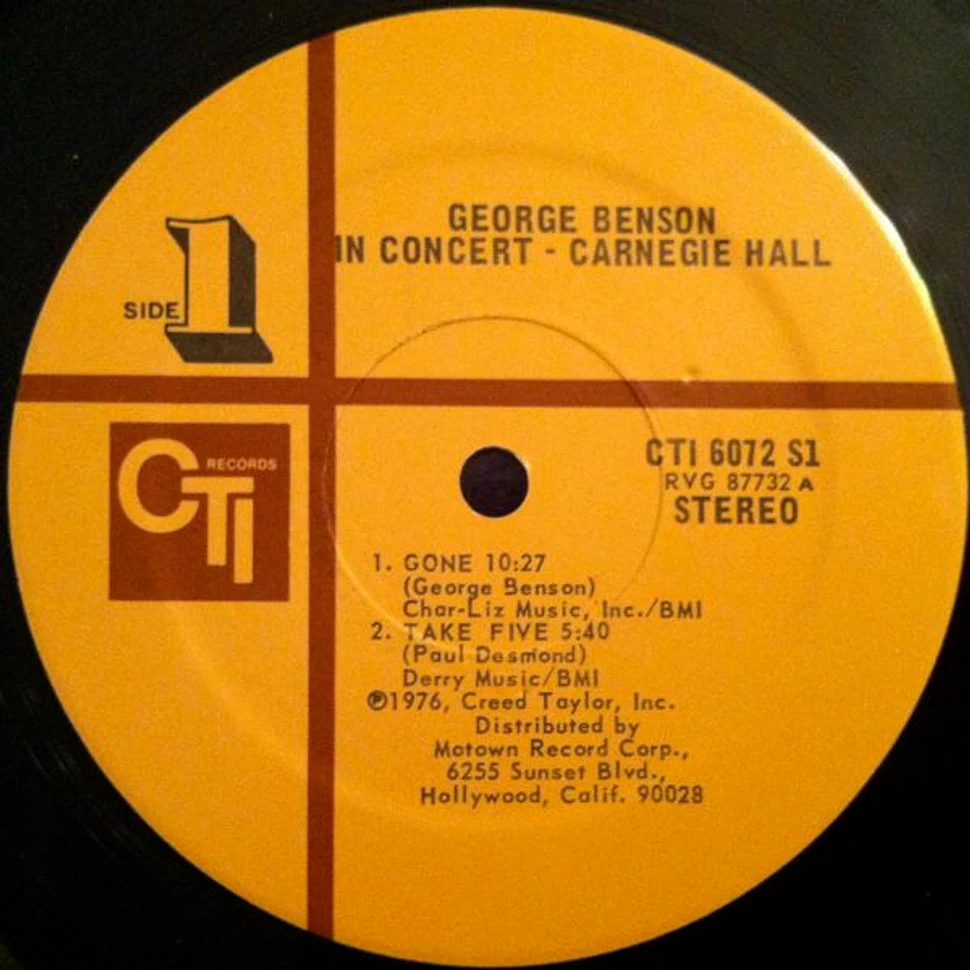George Benson Guest Hubert Laws - In Concert - Carnegie Hall