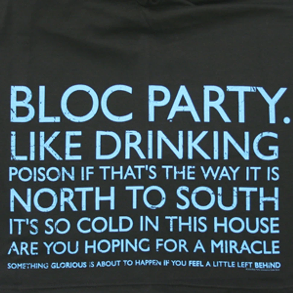 Bloc Party - Turqois text T-Shirt